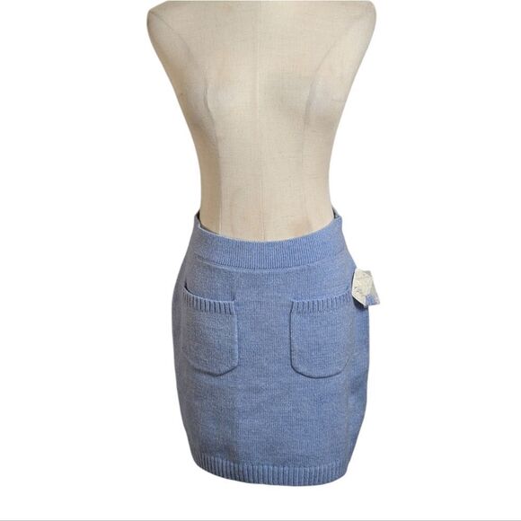 Free PeopleViola Knit Periwinkle Mini Skirt NWT - Picture 3 of 9
